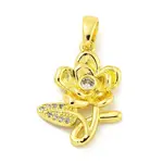 Brass Micro Pave Clear Cubic Zirconia Pendants