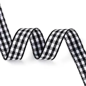 Single Face Plaid Polyester Satin Ribbon