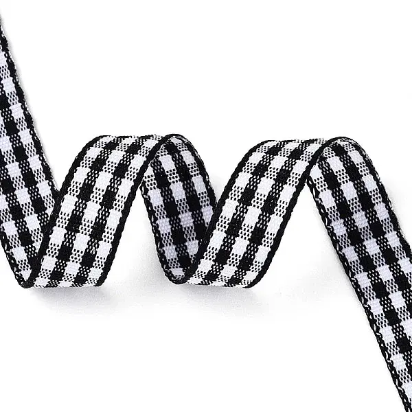Single Face Plaid Polyester Satin Ribbon