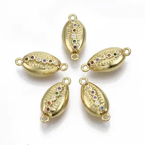 Brass Micro Pave Cubic Zirconia Links Connectors