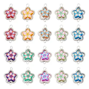 20Pcs Polymer Clay Flower & CCB Frame Links Connector Charms
