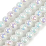Baking Paint Electroplate Glass Beads Strands