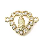 Religion Brass Micro Pave Clear Cubic Zirconia Connector Charms