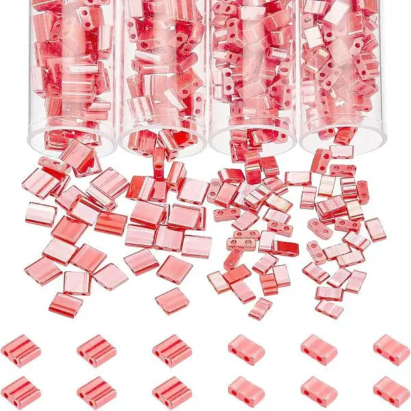 452Pcs 2 Style 2-Hole Opaque Glass Seed Beads