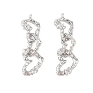 Brass Micro Pave Clear Cubic Zirconia Pendants