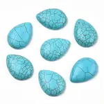 Craft Findings Dyed Synthetic Turquoise Gemstone Flat Back Teardrop Cabochons