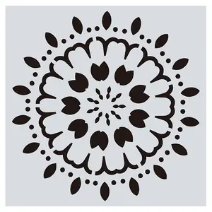 Flower Pattern Eco-Friendly PET Plastic Hollow Painting Silhouette Stencil