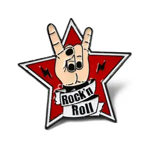 Rock Theme Rock 'n' Roll Devil Star Enamel Pins
