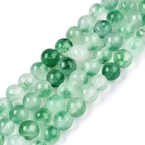 Dyed Natural White Jade Beads Strands
