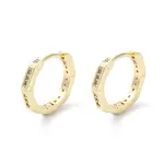 Brass Micro Pave Cubic Zirconia Hoop Earrings