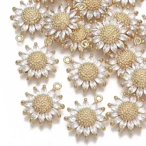 Brass Micro Pave Cubic Zirconia Pendants