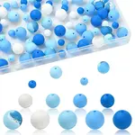90Pcs 9 Colors Round Food Grade Eco-Friendly Silicone Beads