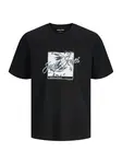 JACK & JONES Tričko 'JJHonolulu'  tmavomodrá / čierna / biela