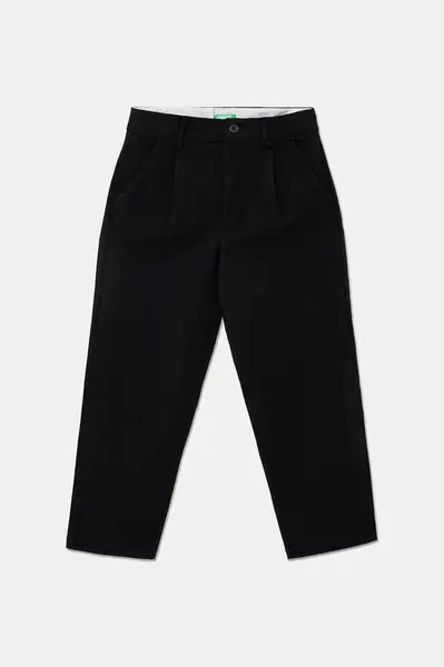 Dětské kalhoty United Colors of Benetton černá barva, 43ZGCF04W