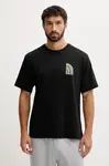 Bavlněné tričko The North Face pánské, černá barva, NF0A8F2RJK31
