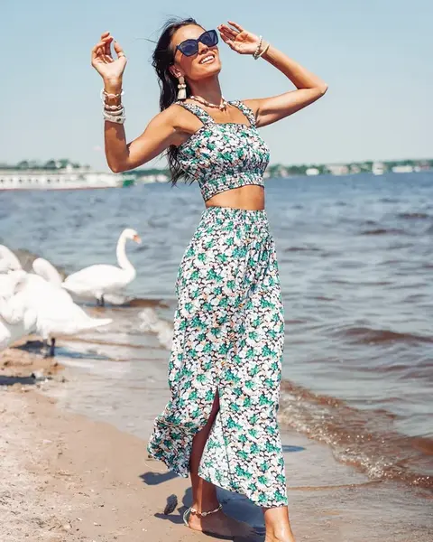 Resti Mint women's set with floral print