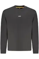 HUGO BOSS MEN'S BLACK ZIP-UP SWEATSHIRT