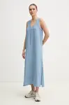 Šaty Dkny modrá barva, midi, P51BYAKG