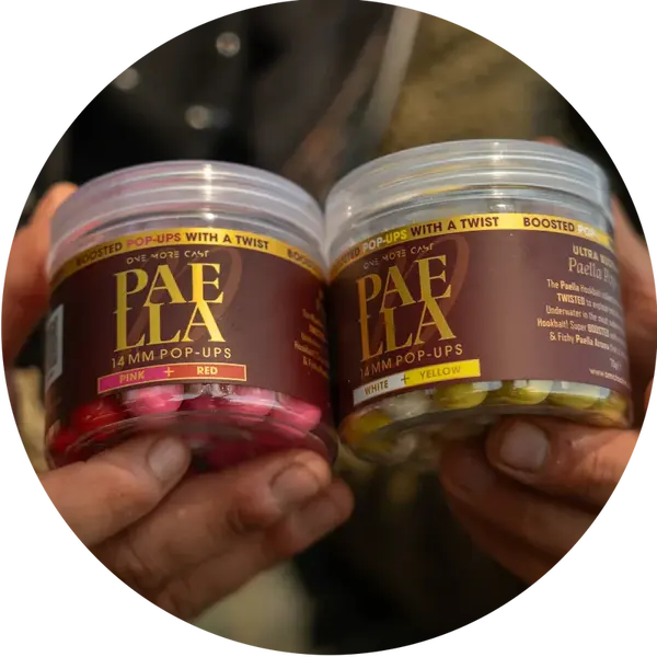 One more cast plovoucí boilie boosted fluoro pop-ups paella 70 g 14 mm - red & pink