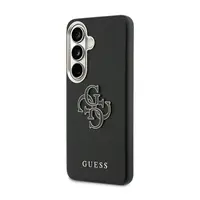Zadní kryt Guess PU 4G Resin Metal Logo pro Samsung Galaxy S26, černá