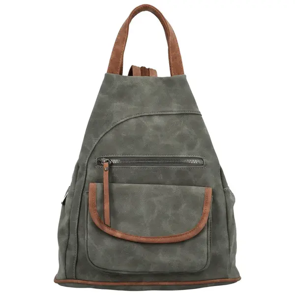 Stylový dámský koženkový batůžek Levetris, šedý