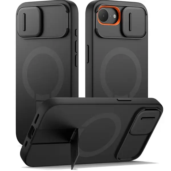 Suritch MagSafe Kickstand Camprotector obal iPhone 16e / 17e, černý