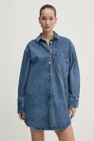 Džínové šaty Abercrombie & Fitch modrá barva, mini, oversize, KI159-5496