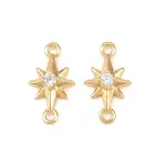 Brass Pave Clear Cubic Zirconia Connector Charms