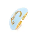 Number 3 Brass Micro Pave Clear Cubic Zirconia Open Cuff Rings