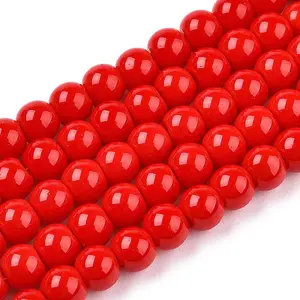 Opaque Solid Color Glass Beads Strands