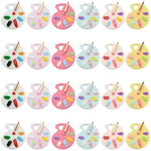 24Pcs 6 Colors Opaque Resin Pendants