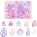 100Pcs 10 Styles Transparent Spray Painted Glass Pendants