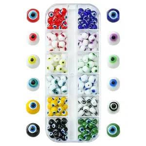 156Pcs 12 Colors Baking Painted Glass Beads