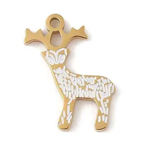 Christmas Theme Ion Plating(IP) 304 Stainless Steel Enamel Pendants