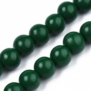 Spray Painted Natural Wood Beads Strands