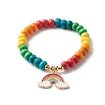 Cute Rainbow Alloy Enamel Charm Bracelet for Kid