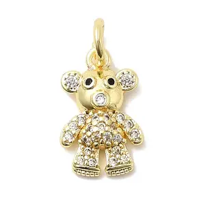 Brass Micro Pave Cubic Zirconia Charms