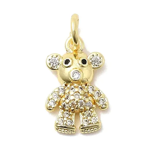 Brass Micro Pave Cubic Zirconia Charms