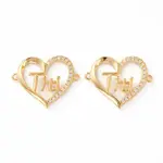 Brass Micro Pave Clear Cubic Zirconia Links