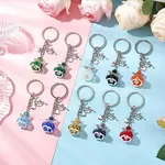 Glass & Tibetan Style Alloy Keychain