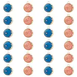 60Pcs 2 Colors Alloy Enamel Pendants