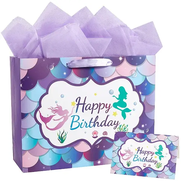 1 Set Paper Tote Bags with Handles