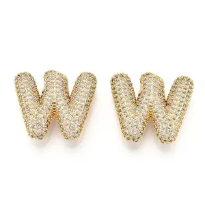 Brass Micro Pave Cubic Zirconia Pendants