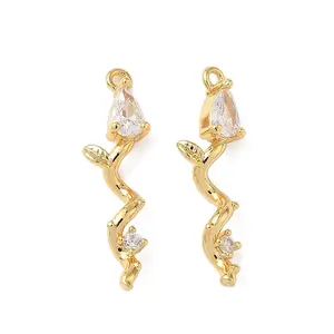 Brass Micro Pave Cubic Zirconia Pendants