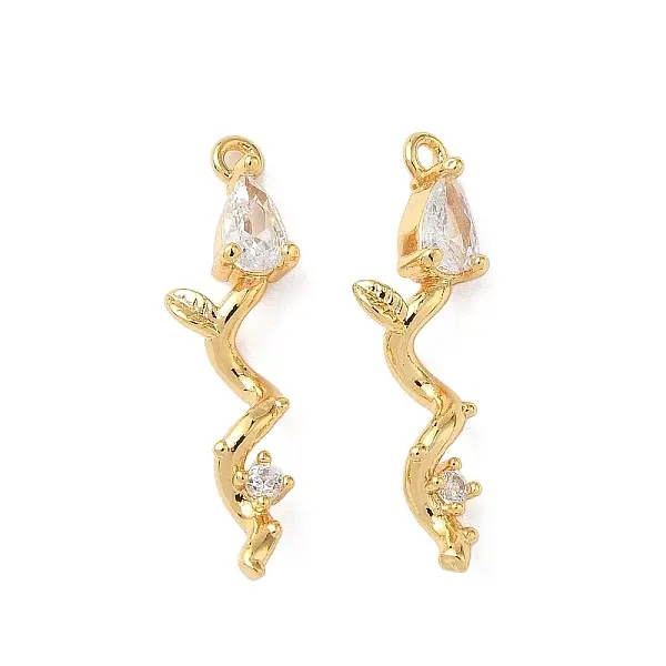 Brass Micro Pave Cubic Zirconia Pendants