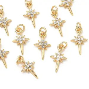 Brass Micro Pave Cubic Zirconia Pendants