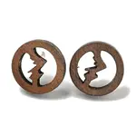 Walnut Wooden Stud Earrings