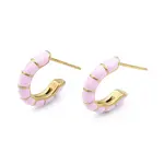 Enamel C-shape Stud Earrings