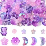 126Pcs 8 Styles Electroplate Transparent Glass Bead