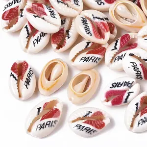 Printed Natural Cowrie Shell Beads